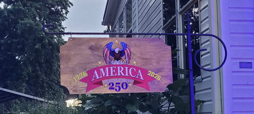 America 250 hanging sign