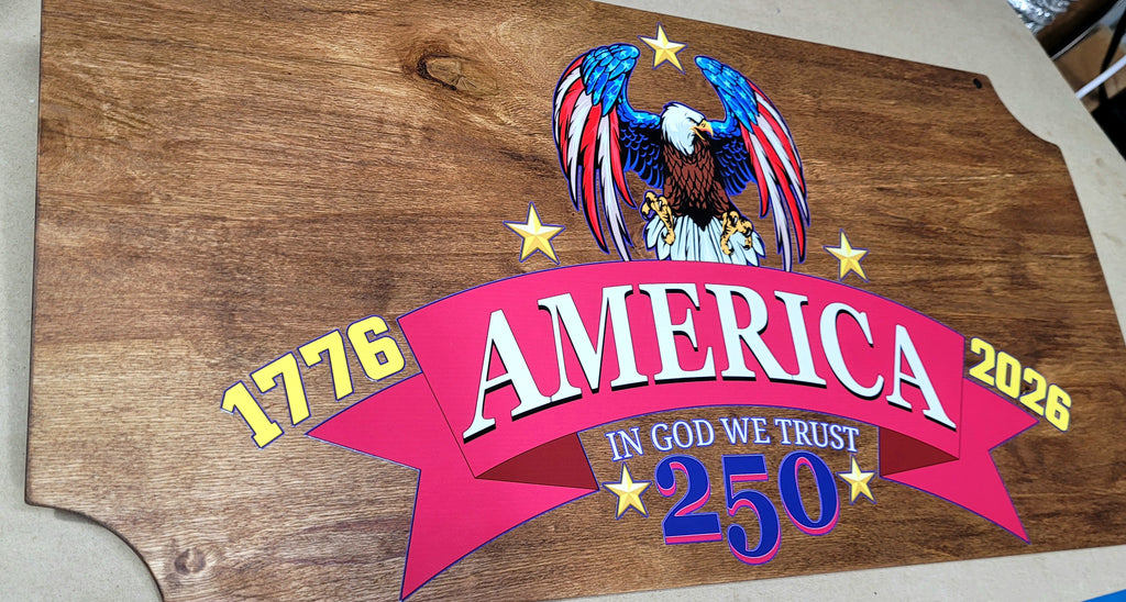 America 250 hanging sign