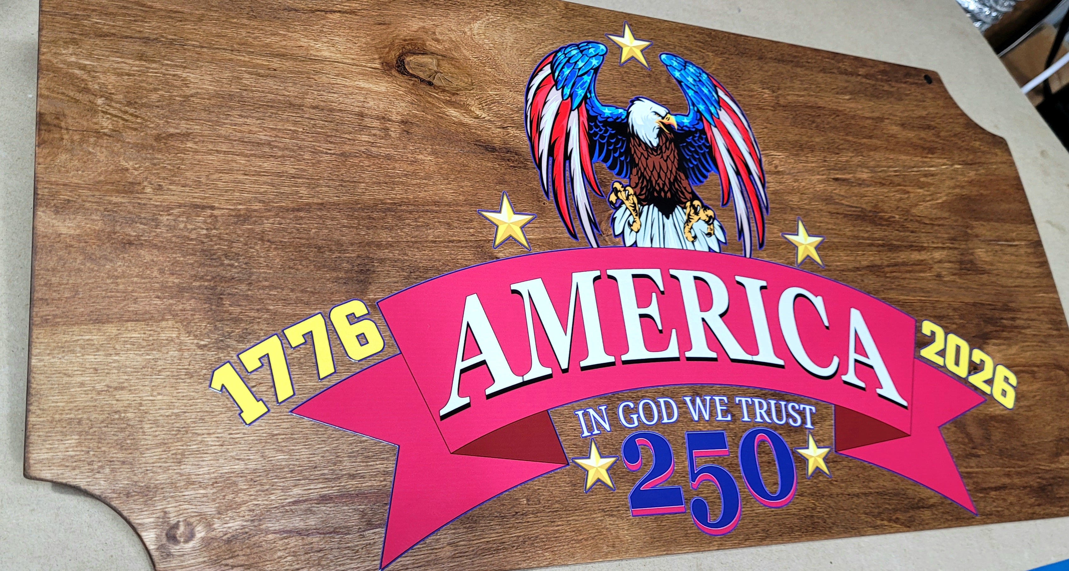 America 250 hanging sign