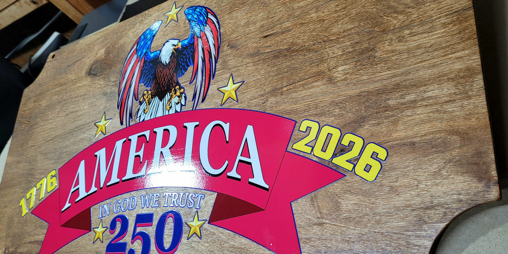 America 250 hanging sign
