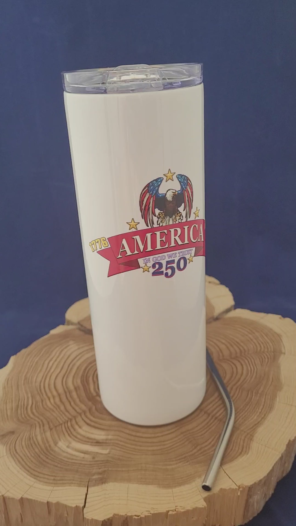 America 250    20 oz tumbler w/straw